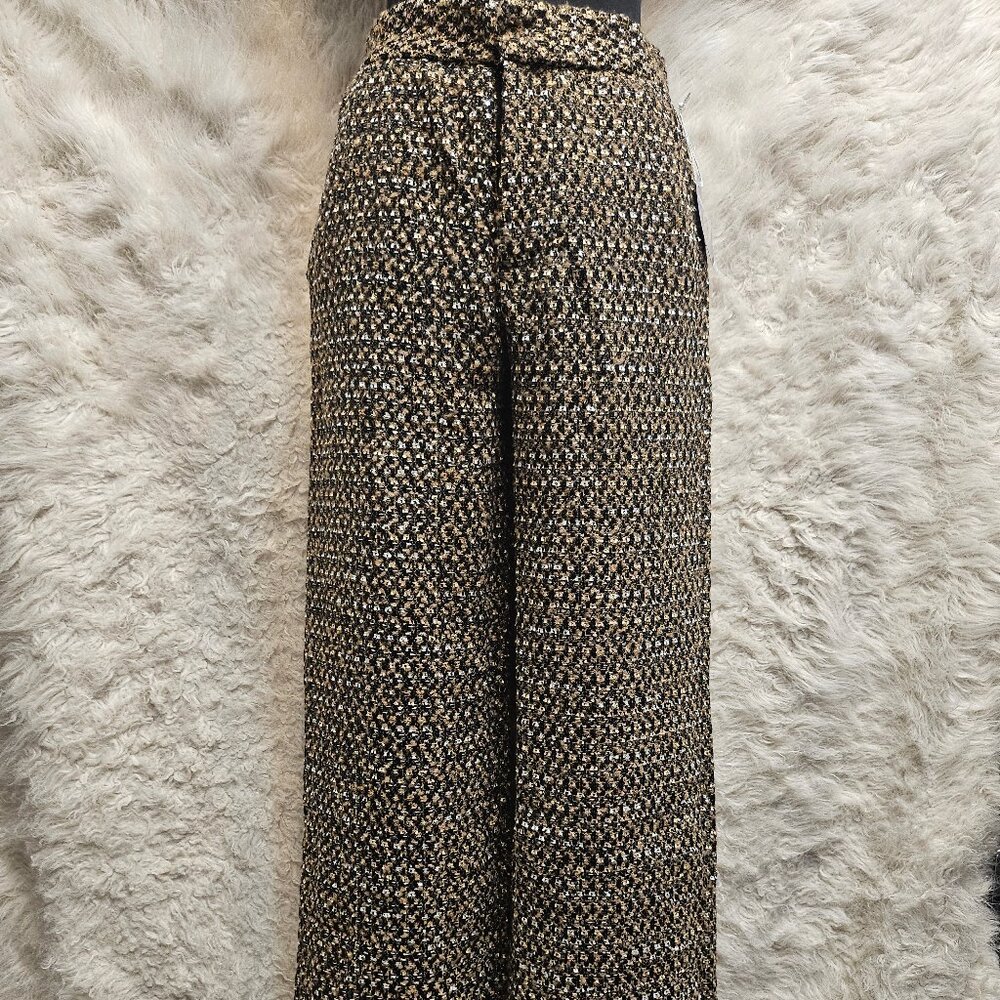 Worthington X Jason Bolden Women's Gold Multi Tweed Pants Size 4
